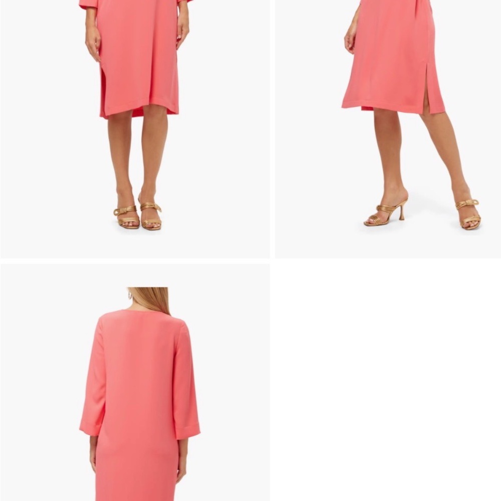 Trina Turk Catamaran Lace Up Midi Dress, Size XL, Coral Crush Color, NWT